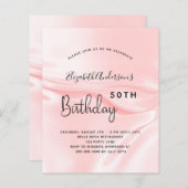 Rosa Satin Seide Geburtstagsausschreibung (Vorne/Hinten)