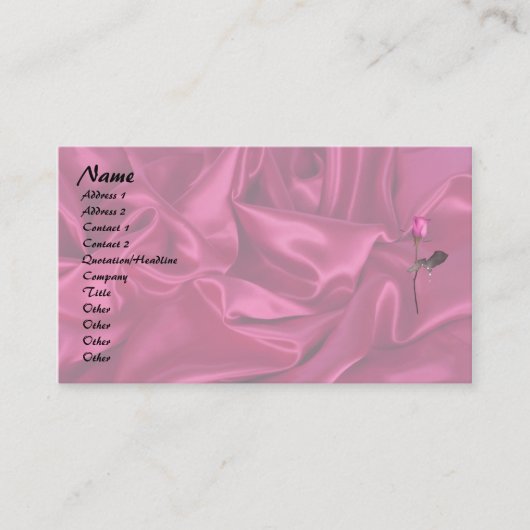 Rosa Satinherz! Visitenkarte (Vorderseite)