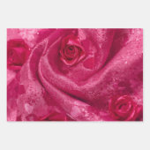 Rosa Satinrose Geschenkpapier Set (Vorderseite)