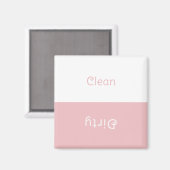 Rosa saubere Geschirrspülmaschine Zeichen Magnet (Vorderseite/Rückseite)