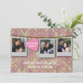 Rosa Save the Date (Stehend Vorderseite)