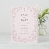 Rosa Save the Date (Stehend Vorderseite)