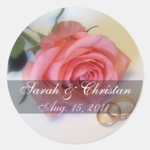Rosa Save the Date Aufkleber