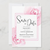 Rosa Save the Date Einladung (Vorderseite)