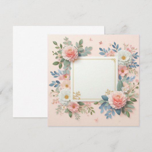 Rosa Save the Date Einladung (Vorne/Hinten)