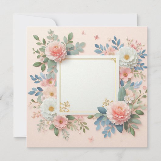 Rosa Save the Date Einladung (Vorderseite)