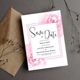 Rosa Save the Date Einladung