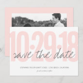 Rosa Save the Date, Hochzeit, Foto auf der Rücksei Date (Vorne/Hinten)