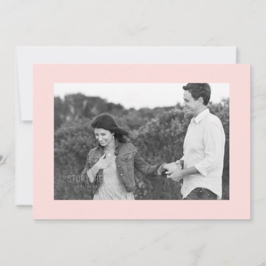 Rosa Save the Date, Hochzeit, Foto auf der Rücksei Save The Date (Rückseite)