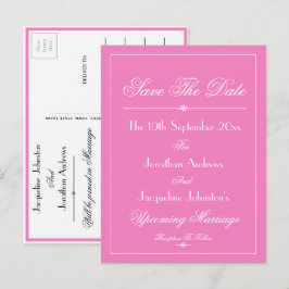 Rosa Save the Date Hochzeitsankündigung Postkarte