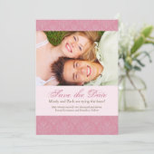 Rosa Save the Date Hochzeitsvorlage (Stehend Vorderseite)