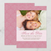 Rosa Save the Date Hochzeitsvorlage (Vorne/Hinten)