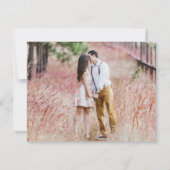 Rosa Save the Date Karte mit Foto hinten (Rückseite)