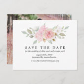 Rosa Save the Date Karte mit Foto hinten (Vorne/Hinten)