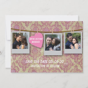 Rosa Save-The-Date-Karte Save The Date