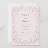Rosa Save-the-Date-Karte Save The Date (Vorderseite)