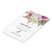 Rosa Save the Date Magnet (Linke Seite)