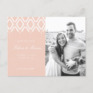 Rosa Save the Date Postkarte