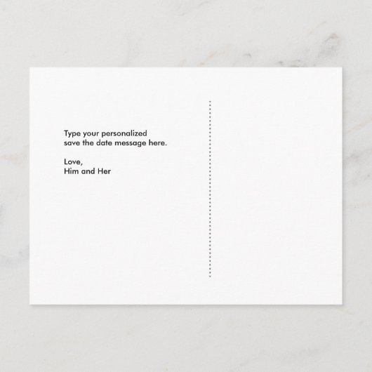 Rosa Save the Date Postkarte (Rückseite)