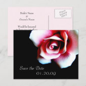 Rosa Save the Date Postkarte (Vorne/Hinten)