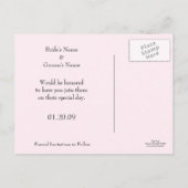 Rosa Save the Date Postkarte (Rückseite)