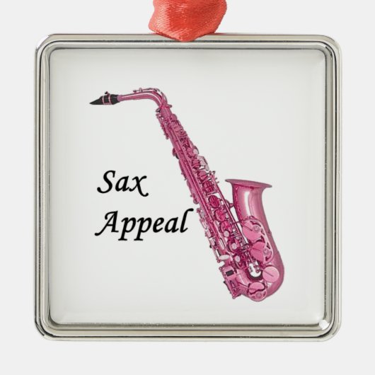 Rosa Sax Ornament Aus Metall (Vorne)