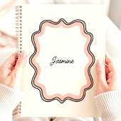 Rosa Scalloid Wavy Frame Individuelle Name Planer