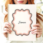 Rosa Scalloid Wavy Frame Individuelle Name Planer