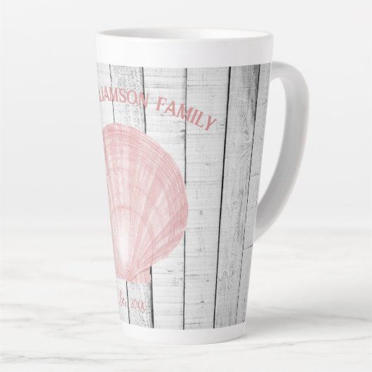 Rosa Scallop-Muschel Latte Tasse (Rechte Ecke)