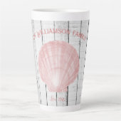 Rosa Scallop-Muschel Latte Tasse (Vorderseite)