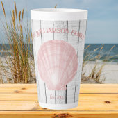 Rosa Scallop-Muschel Latte Tasse