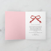 Rosa Scallope Red Bow Weihnachtsfotografie Collage Karte (Innenseite)