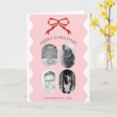 Rosa Scallope Red Bow Weihnachtsfotografie Collage Karte (Gelbe Blume)