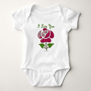 Rosa Schablone Pink I Love You Baby Strampler