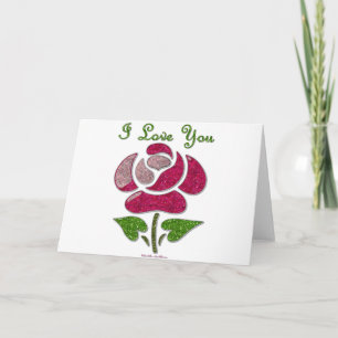 Rosa Schablone Pink I Love You Feiertagskarte