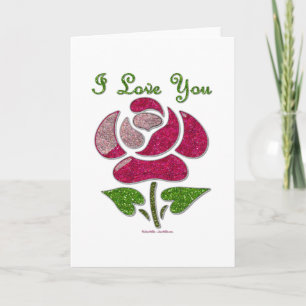 Rosa Schablone Pink I Love You Feiertagskarte