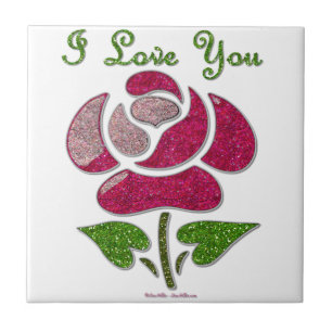 Rosa Schablone Pink I Love You Fliese