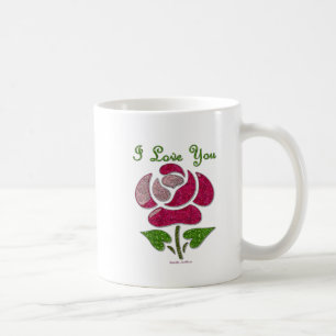 Rosa Schablone Pink I Love You Kaffeetasse