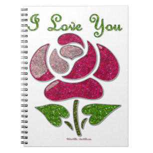 Rosa Schablone Pink I Love You Notizblock