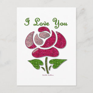Rosa Schablone Pink I Love You Postkarte