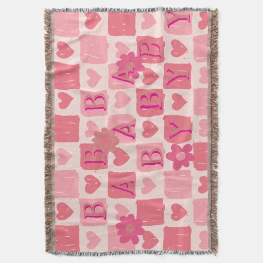 Rosa Schachbrett-Design Seitentrocknung Decke (Vorderseite Vertikal)