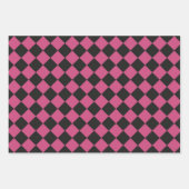 Rosa Schachbrett Diamantmuster - Multicolor-Set Geschenkpapier Set (Vorderseite 3)