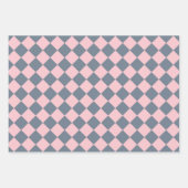 Rosa Schachbrett Diamantmuster - Multicolor-Set Geschenkpapier Set (Vorderseite 2)