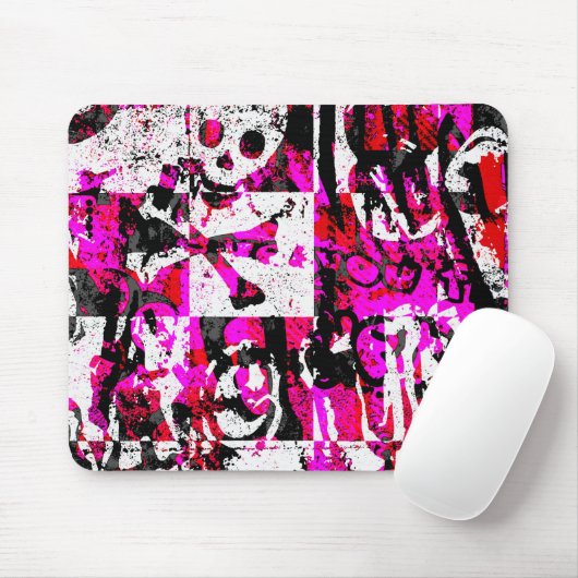 Rosa Schachbrett Graffiti Mouse Pad Mousepad (Mit Mouse)