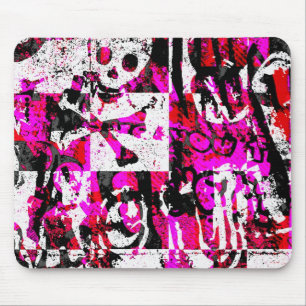 Rosa Schachbrett Graffiti Mouse Pad Mousepad
