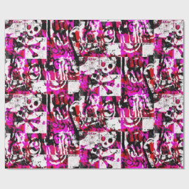 Rosa Schachbrett Graffiti Wrapping Paper Geschenkpapier
