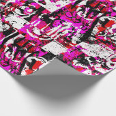 Rosa Schachbrett Graffiti Wrapping Paper Geschenkpapier (Ecke)