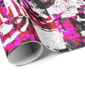Rosa Schachbrett Graffiti Wrapping Paper Geschenkpapier (Rolleneckpunkt)
