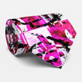 Rosa Schachbretter Graffiti Krawatte (Gerollt)