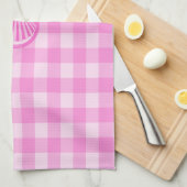 Rosa Schachbretter mit Muschel auf See - Geschirrtuch (Viertel Falte)